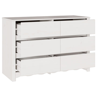 Comodă  &quot;&quot;Drammen&quot;&quot; Alb 111X43X73,5 Cm Lemn Masiv Pin