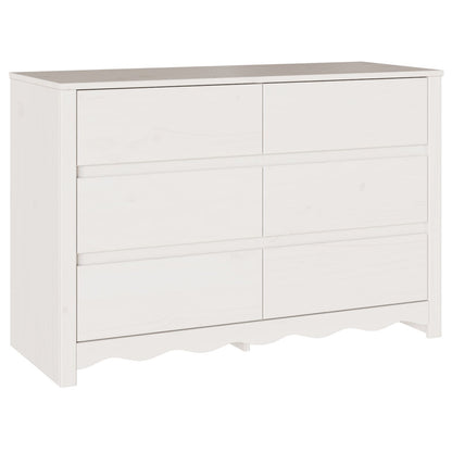 Comodă  &quot;&quot;Drammen&quot;&quot; Alb 111X43X73,5 Cm Lemn Masiv Pin