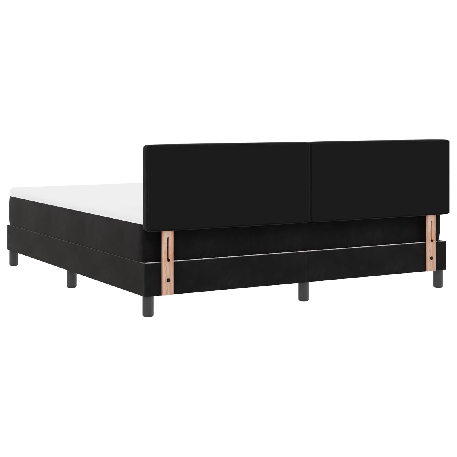 Pat Cu Saltea Tip Box Spring Negru Super King Catifea