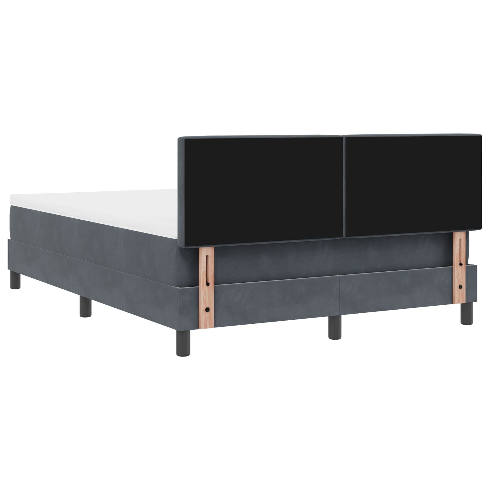 Pat Cu Arc Box Și Saltea Gri Închis 160X200 Cm Catifea