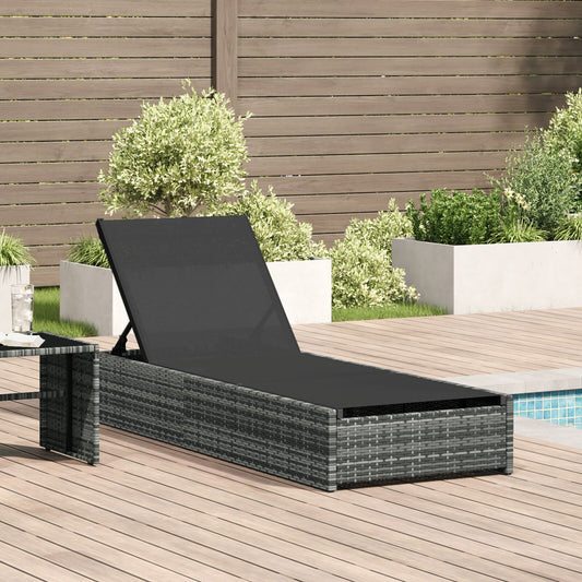Șezlong  Gri 60X200X27 Cm Poliratan